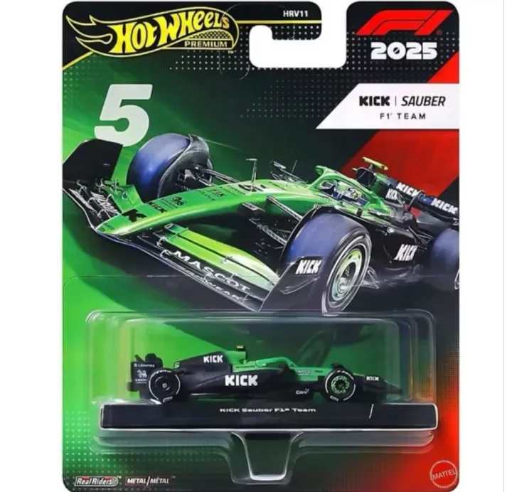 up_5 Hot Wheels Premium Collectible KICK Sauber F1® Team Car - Gabriel Bortoleto 2025 - Image 1